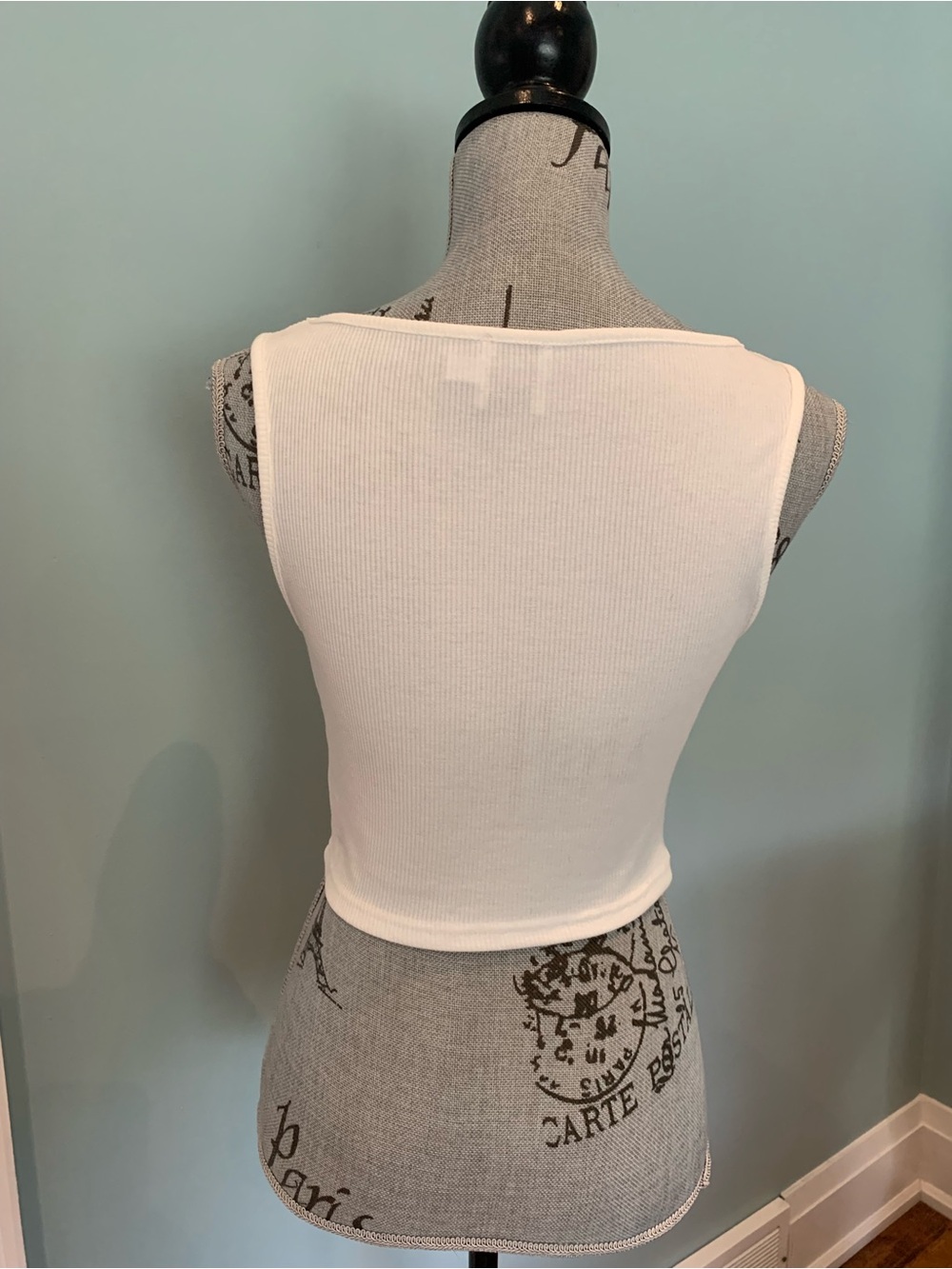 Princess Polly Cream Ribbed Tank Top - Picture 6 of 15
